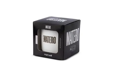 MATE TERMICO ACERO MATERO GRABADO BLANCO